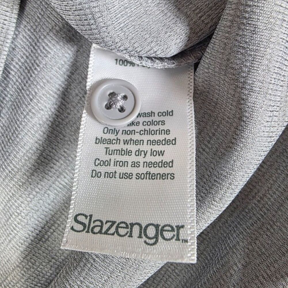 Slazenger Golf Polo Shirt Men's Sz Large Grey Short Sleeve Wicking + UPF 15 NWT - Picture 5 of 8